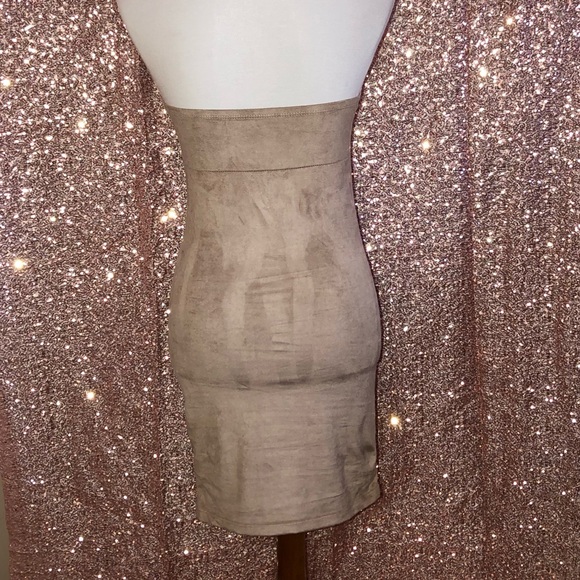 Nude Ruched Mini Dress - Picture 3 of 3